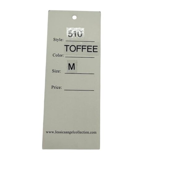 Jessica Angel 510 Criss Cross Back V-Neck High Slit Gown Toffee Size Medium NWT - Picture 7 of 7